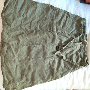 Olive Green 100% Linen Artisan NY Skirt